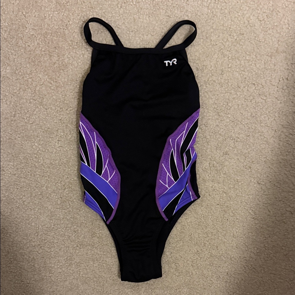 TYR Women’s One Piece Swimsuit - Black and Purple Size 26